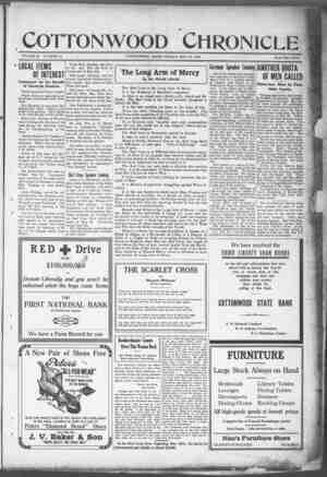 Cottonwood Chronicle Newspaper May 10, 1918 kapağı