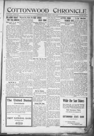 Cottonwood Chronicle Newspaper June 7, 1918 kapağı
