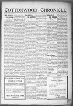 Cottonwood Chronicle Newspaper July 26, 1918 kapağı