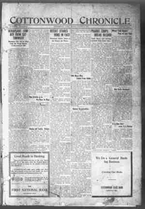Cottonwood Chronicle Newspaper August 30, 1918 kapağı