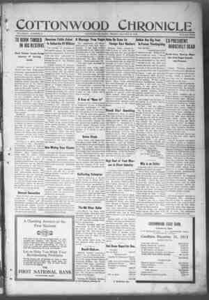 Cottonwood Chronicle Newspaper January 10, 1919 kapağı