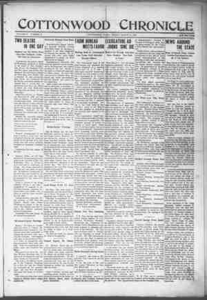 Cottonwood Chronicle Newspaper March 14, 1919 kapağı