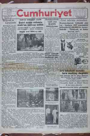 Cumhuriyet Gazetesi 12 Ocak 1929 kapağı