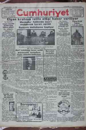 Cumhuriyet Gazetesi 16 Ocak 1929 kapağı