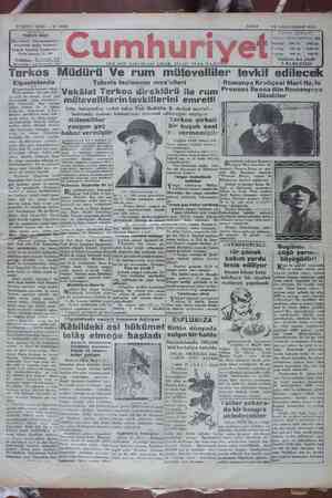 Cumhuriyet Gazetesi 25 Ocak 1929 kapağı