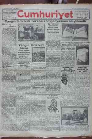 Cumhuriyet Gazetesi 29 Ocak 1929 kapağı