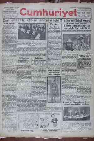 Cumhuriyet Gazetesi 30 Ocak 1929 kapağı