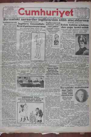 Cumhuriyet Gazetesi 1 Şubat 1929 kapağı