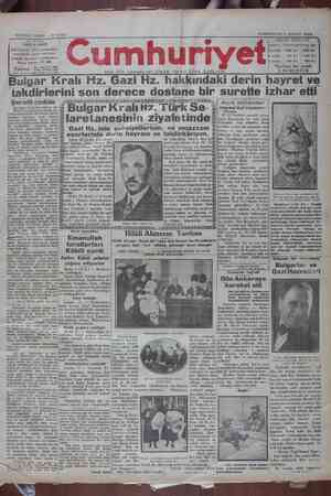 Cumhuriyet Gazetesi 2 Şubat 1929 kapağı