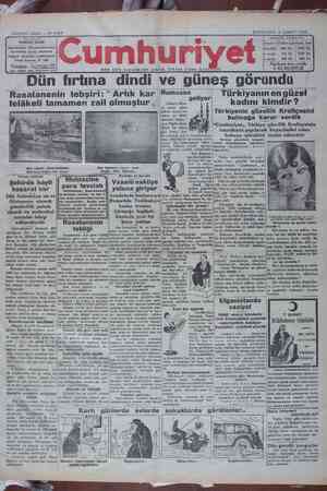 Cumhuriyet Gazetesi 6 Şubat 1929 kapağı
