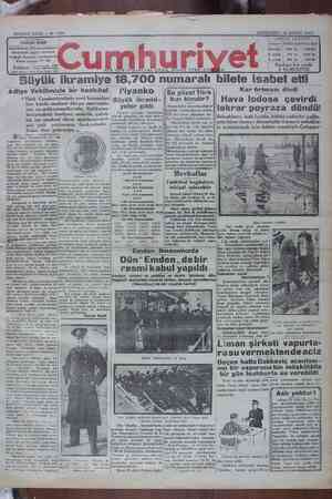 Cumhuriyet Gazetesi 13 Şubat 1929 kapağı