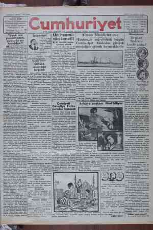 Cumhuriyet Gazetesi 15 Şubat 1929 kapağı
