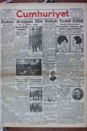 Cumhuriyet Gazetesi 19 Şubat 1929 kapağı