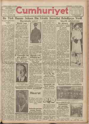 Cumhuriyet Gazetesi 27 Şubat 1929 kapağı