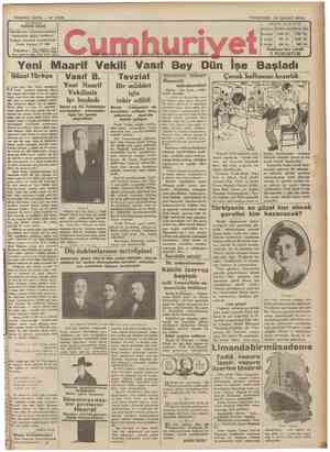Cumhuriyet Gazetesi 28 Şubat 1929 kapağı
