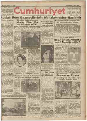 Cumhuriyet Gazetesi 6 Mart 1929 kapağı
