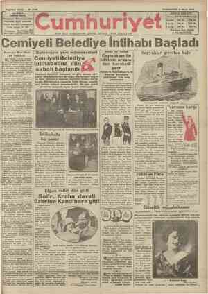 Cumhuriyet Gazetesi 9 Mart 1929 kapağı