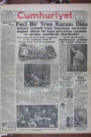 Cumhuriyet Gazetesi 11 Mart 1929 kapağı