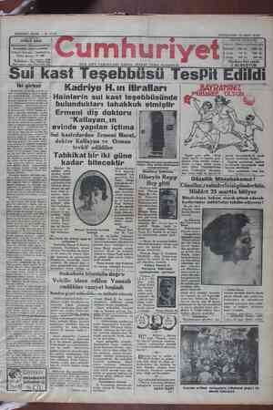 Cumhuriyet Gazetesi 13 Mart 1929 kapağı