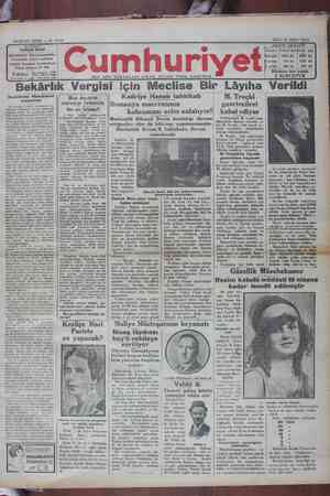 Cumhuriyet Gazetesi 19 Mart 1929 kapağı