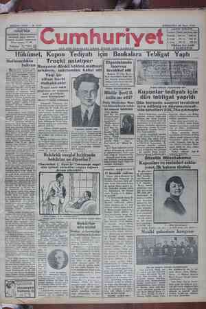 Cumhuriyet Gazetesi March 20, 1929 kapağı