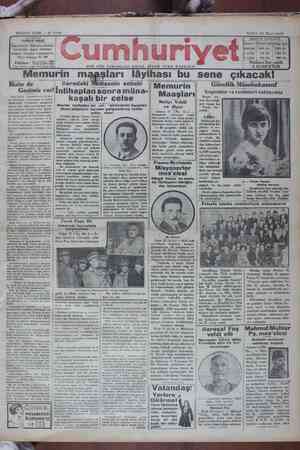 Cumhuriyet Gazetesi March 22, 1929 kapağı