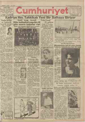 Cumhuriyet Gazetesi 25 Mart 1929 kapağı