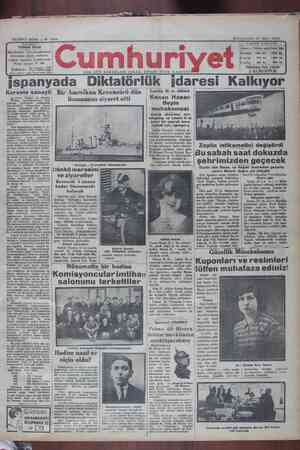 Cumhuriyet Gazetesi March 27, 1929 kapağı