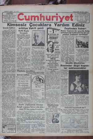 Cumhuriyet Gazetesi 28 Mart 1929 kapağı