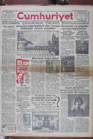 Cumhuriyet Gazetesi 30 Mart 1929 kapağı
