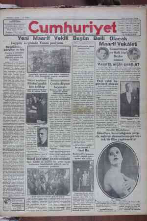 Cumhuriyet Gazetesi 9 Nisan 1929 kapağı