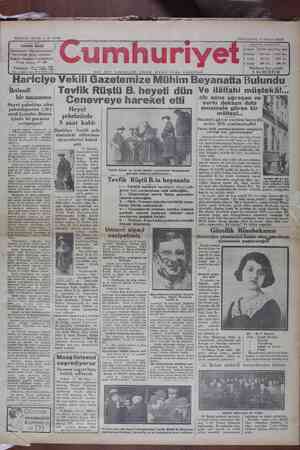 Cumhuriyet Gazetesi April 11, 1929 kapağı