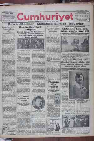 Cumhuriyet Gazetesi 12 Nisan 1929 kapağı