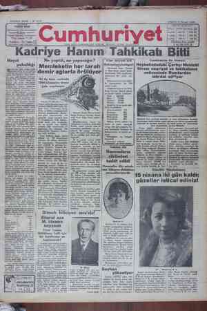 Cumhuriyet Gazetesi April 14, 1929 kapağı