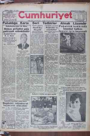 Cumhuriyet Gazetesi April 17, 1929 kapağı