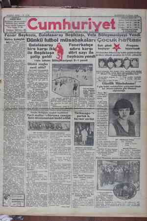Cumhuriyet Gazetesi April 20, 1929 kapağı
