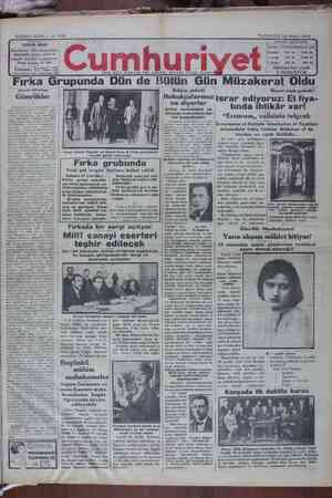 Cumhuriyet Gazetesi 22 Nisan 1929 kapağı