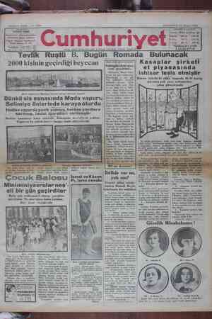 Cumhuriyet Gazetesi 27 Nisan 1929 kapağı