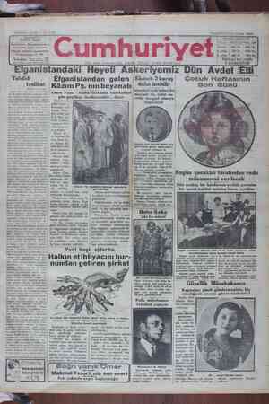 Cumhuriyet Gazetesi 29 Nisan 1929 kapağı