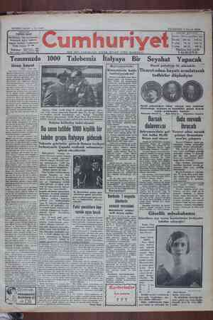 Cumhuriyet Gazetesi 9 Mayıs 1929 kapağı