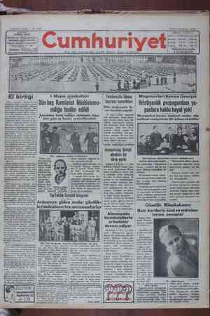Cumhuriyet Gazetesi 10 Mayıs 1929 kapağı