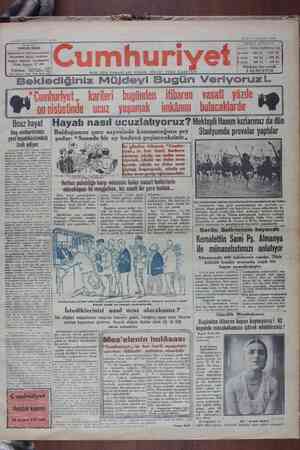 Cumhuriyet Gazetesi 14 Mayıs 1929 kapağı