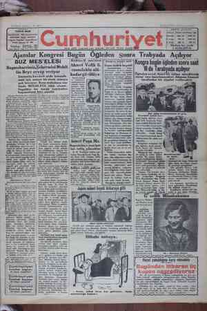 Cumhuriyet Gazetesi 25 Mayıs 1929 kapağı
