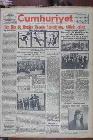 Cumhuriyet Gazetesi 26 Mayıs 1929 kapağı