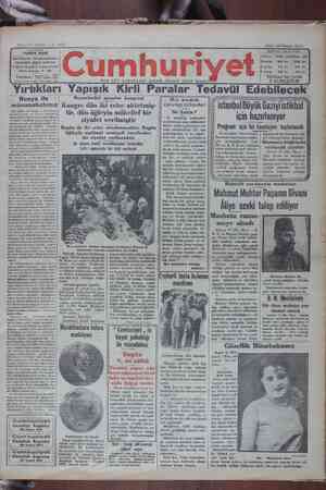 Cumhuriyet Gazetesi May 28, 1929 kapağı