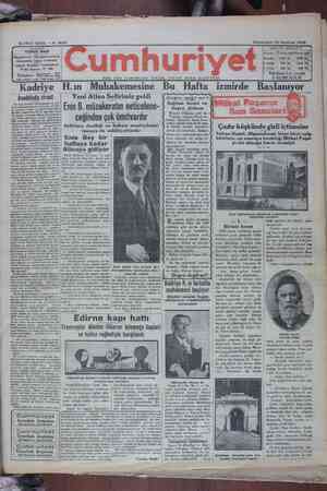 Cumhuriyet Gazetesi 22 Haziran 1929 kapağı
