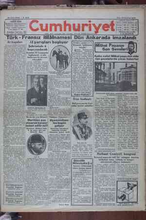 Cumhuriyet Gazetesi 23 Haziran 1929 kapağı