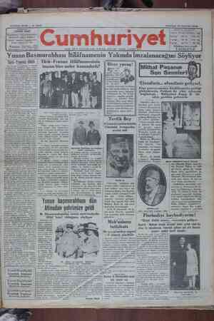 Cumhuriyet Gazetesi 24 Haziran 1929 kapağı