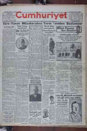 Cumhuriyet Gazetesi 25 Haziran 1929 kapağı