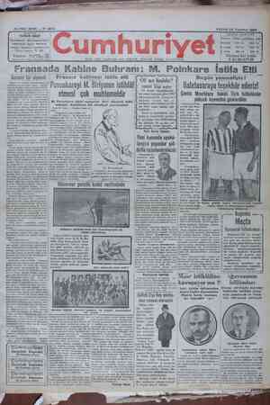 Cumhuriyet Gazetesi 28 Temmuz 1929 kapağı